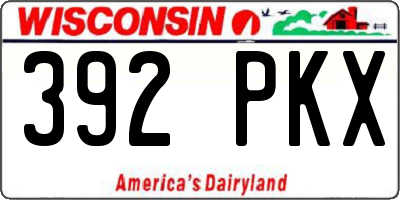 WI license plate 392PKX