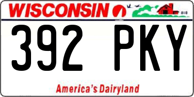 WI license plate 392PKY