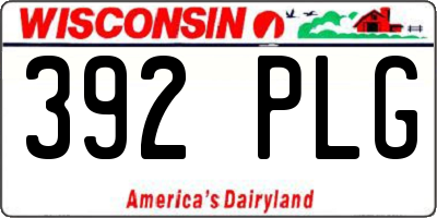 WI license plate 392PLG