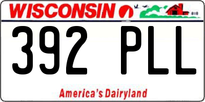 WI license plate 392PLL