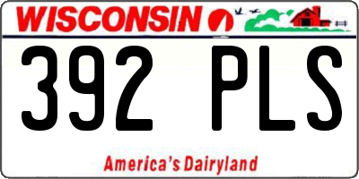 WI license plate 392PLS