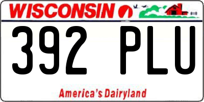 WI license plate 392PLU