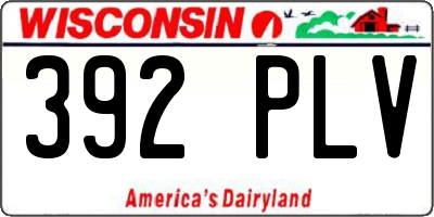 WI license plate 392PLV
