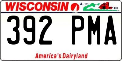 WI license plate 392PMA
