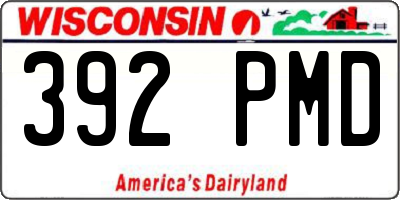 WI license plate 392PMD