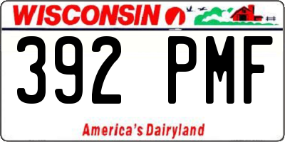 WI license plate 392PMF