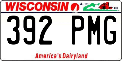 WI license plate 392PMG