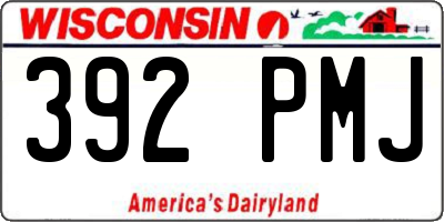 WI license plate 392PMJ