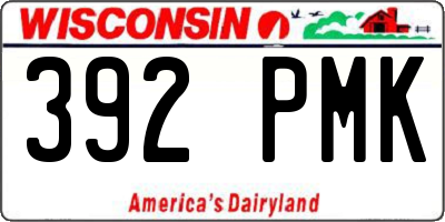 WI license plate 392PMK