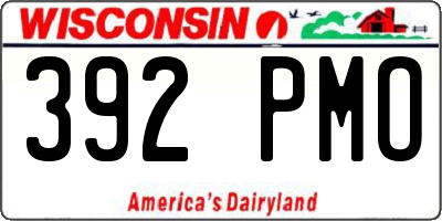 WI license plate 392PMO