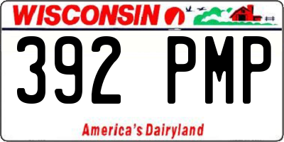 WI license plate 392PMP