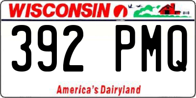 WI license plate 392PMQ