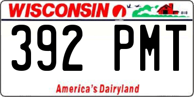 WI license plate 392PMT