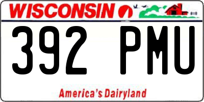 WI license plate 392PMU
