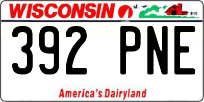 WI license plate 392PNE
