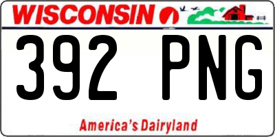 WI license plate 392PNG