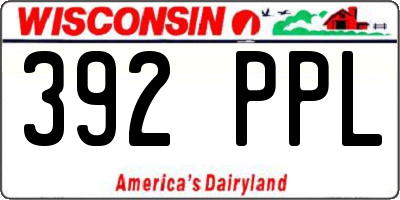 WI license plate 392PPL