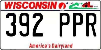 WI license plate 392PPR
