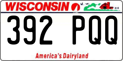 WI license plate 392PQQ