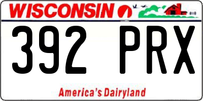WI license plate 392PRX