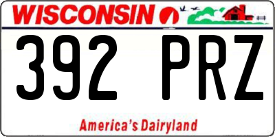 WI license plate 392PRZ