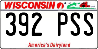 WI license plate 392PSS