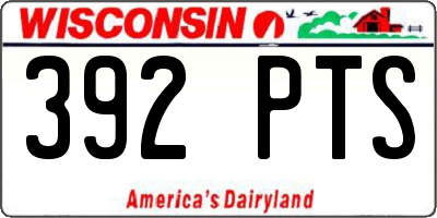 WI license plate 392PTS