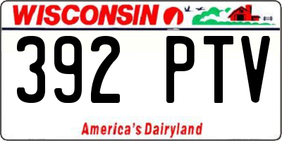 WI license plate 392PTV