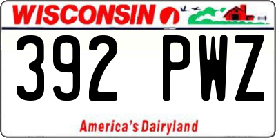 WI license plate 392PWZ