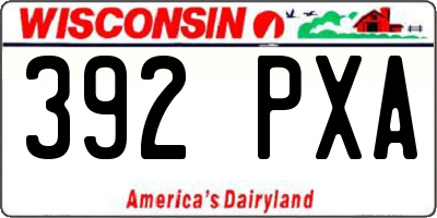 WI license plate 392PXA