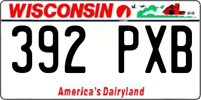 WI license plate 392PXB