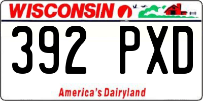 WI license plate 392PXD