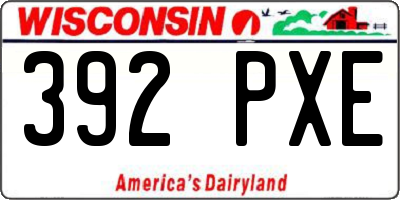 WI license plate 392PXE