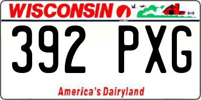WI license plate 392PXG