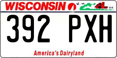 WI license plate 392PXH