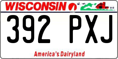 WI license plate 392PXJ