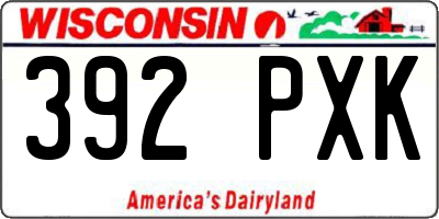 WI license plate 392PXK