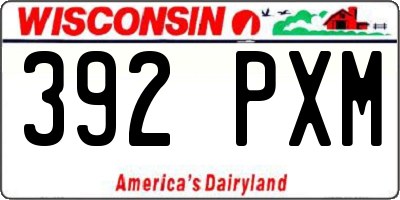 WI license plate 392PXM