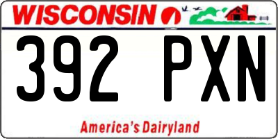 WI license plate 392PXN