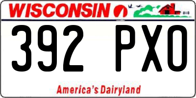 WI license plate 392PXO