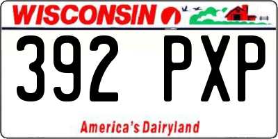 WI license plate 392PXP
