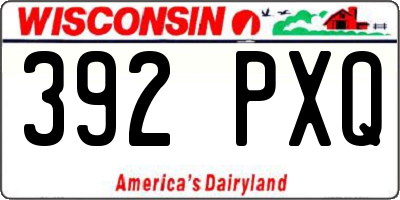 WI license plate 392PXQ