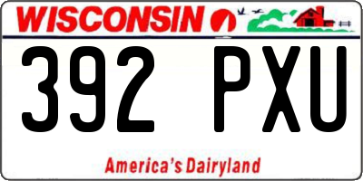 WI license plate 392PXU