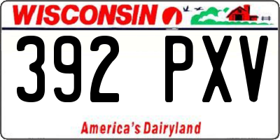 WI license plate 392PXV