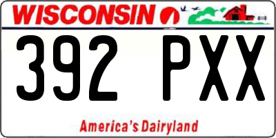 WI license plate 392PXX