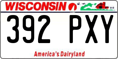 WI license plate 392PXY