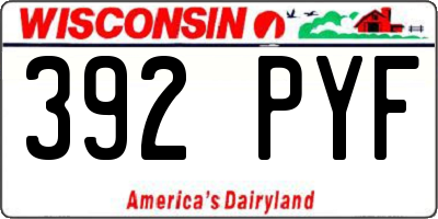 WI license plate 392PYF
