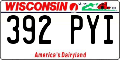 WI license plate 392PYI