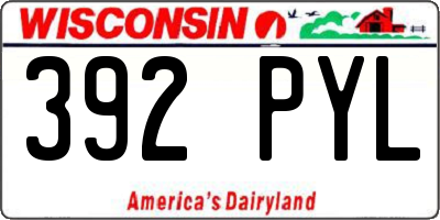 WI license plate 392PYL
