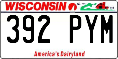 WI license plate 392PYM